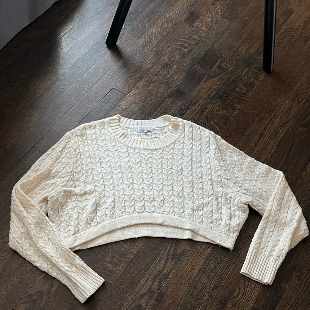 Danielle Bernstein Ivory Cable Knit Sweater
